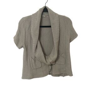 Kookai grey cowl neck open knit cardigan sz 1